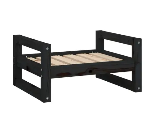 Suņu Gulta, Melna, 55,5X45,5X28 Cm, Priedes Masīvkoks Vidaxl