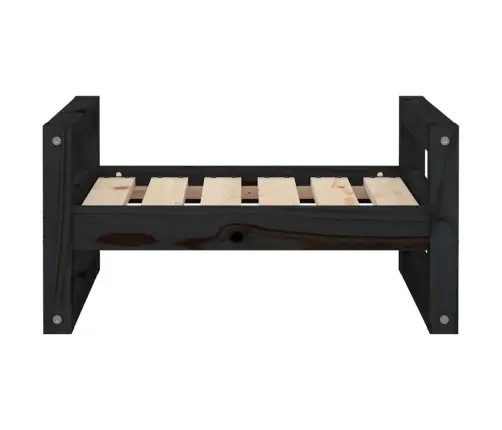 Suņu Gulta, Melna, 55,5X45,5X28 Cm, Priedes Masīvkoks Vidaxl