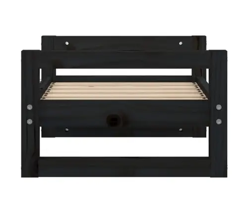 Suņu Gulta, Melna, 55,5X45,5X28 Cm, Priedes Masīvkoks Vidaxl