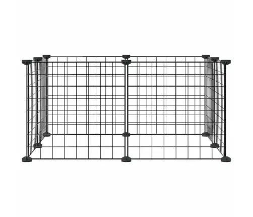 8 Paneļu Mājdzīvnieku Būris, Melns, 35X35 Cm, Tērauds Vidaxl