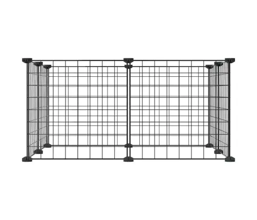 8 Paneļu Mājdzīvnieku Būris, Melns, 35X35 Cm, Tērauds Vidaxl