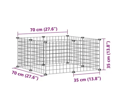 8 Paneļu Mājdzīvnieku Būris, Melns, 35X35 Cm, Tērauds Vidaxl