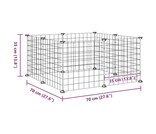 8 Paneļu Mājdzīvnieku Būris, Melns, 35X35 Cm, Tērauds Vidaxl