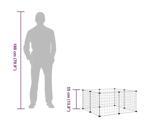 8 Paneļu Mājdzīvnieku Būris, Melns, 35X35 Cm, Tērauds Vidaxl