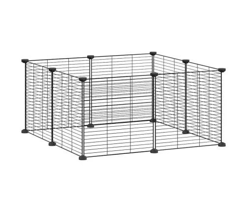 8 Paneļu Mājdzīvnieku Būris, Melns, 35X35 Cm, Tērauds Vidaxl