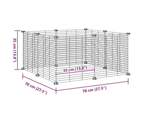 8 Paneļu Mājdzīvnieku Būris, Melns, 35X35 Cm, Tērauds Vidaxl