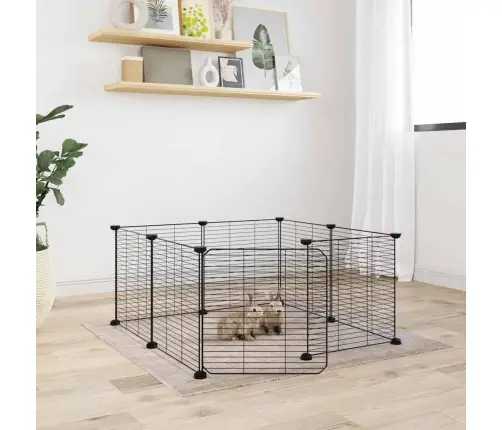 8 Paneļu Mājdzīvnieku Būris Ar Durvīm, Melns, 35X35 Cm, Tērauds Vidaxl 8 Paneļu Mājdzīvnieku Būris Ar Durvīm, Melns, 35X35 Cm, Tērauds Vidaxl