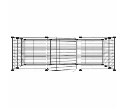 12 Paneļu Mājdzīvnieku Būris, Melns, 35X35 Cm, Tērauds Vidaxl