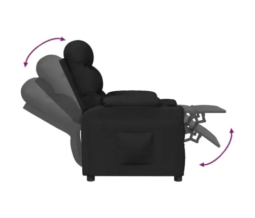 Atpūtas Krēsls, Atgāžams, Melns Audums Vidaxl