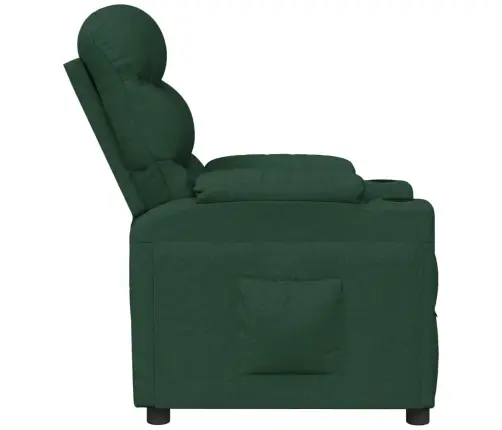 Atpūtas Krēsls, Atgāžams, Tumši Zaļš Audums Vidaxl