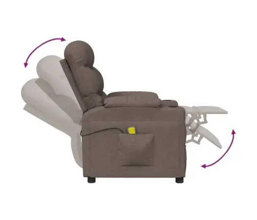 Masāžas Krēsls, Pelēkbrūns Audums Vidaxl