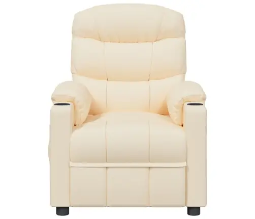 Masažinis Krėslas, Kreminės Spalvos, Audinys