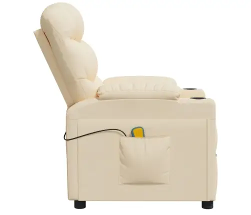 Masažinis Krėslas, Kreminės Spalvos, Audinys