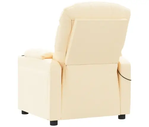 Masažinis Krėslas, Kreminės Spalvos, Audinys