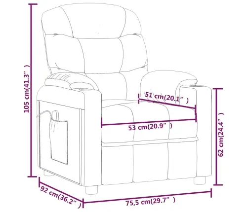 Masažinis Krėslas, Kreminės Spalvos, Audinys