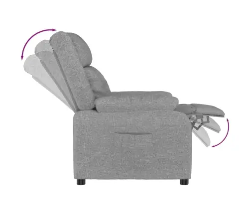 Atlošiamas Krėslas, Šviesiai Pilkos Spalvos, Audinys