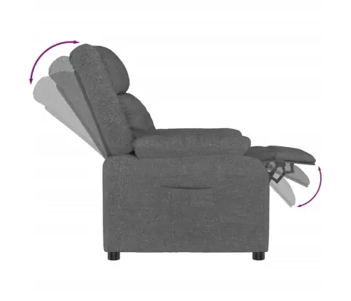 Atpūtas Krēsls, Atgāžams, Tumši Pelēks Audums Vidaxl