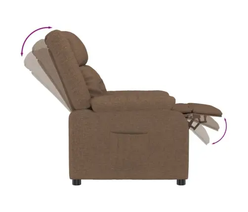 Atpūtas Krēsls, Atgāžams, Brūns Audums Vidaxl