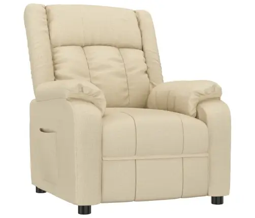 Atpūtas Krēsls, Atgāžams, Krēmkrāsas Audums Vidaxl