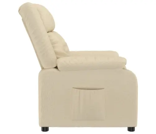Atpūtas Krēsls, Atgāžams, Krēmkrāsas Audums Vidaxl