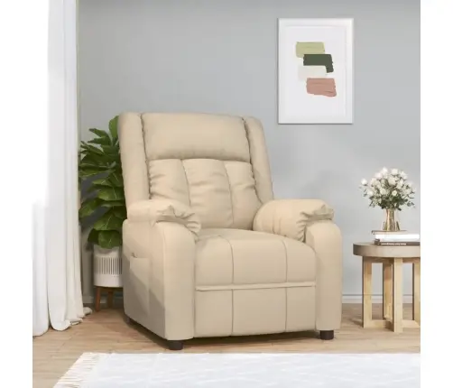 Atpūtas Krēsls, Atgāžams, Krēmkrāsas Audums Vidaxl