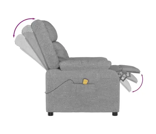 Masāžas Krēsls, Gaiši Pelēks Audums Vidaxl