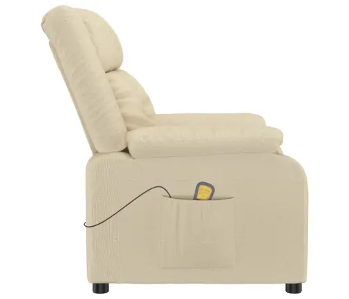 Masāžas Krēsls, Krēmkrāsas Audums Vidaxl