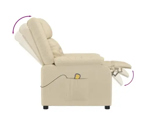 Masāžas Krēsls, Krēmkrāsas Audums Vidaxl