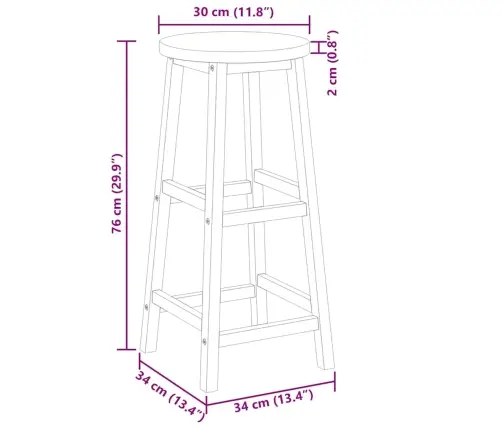 Bāra Krēsli, 8 Gab., Akācijas Masīvkoks Vidaxl