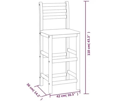 Bāra Krēsli, 6 Gab., Akācijas Masīvkoks Vidaxl