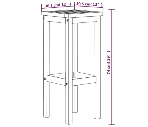Bāra Krēsli, 4 Gab., Akācijas Masīvkoks Vidaxl