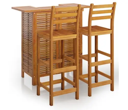 3-Daļīgs Dārza Bāra Mēbeļu Komplekts, Akācijas Masīvkoks Vidaxl