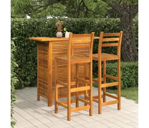 3-Daļīgs Dārza Bāra Mēbeļu Komplekts, Akācijas Masīvkoks Vidaxl