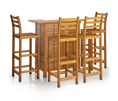 5-Daļīgs Dārza Bāra Mēbeļu Komplekts, Akācijas Masīvkoks Vidaxl