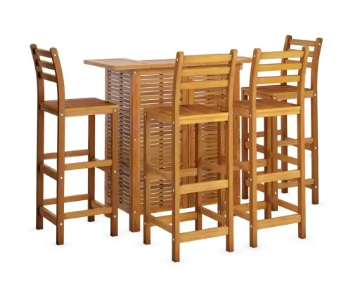 5-Daļīgs Dārza Bāra Mēbeļu Komplekts, Akācijas Masīvkoks Vidaxl