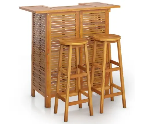 3-Daļīgs Dārza Bāra Mēbeļu Komplekts, Akācijas Masīvkoks Vidaxl