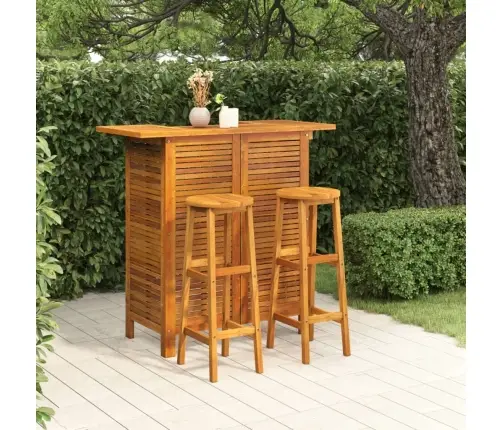 3-Daļīgs Dārza Bāra Mēbeļu Komplekts, Akācijas Masīvkoks Vidaxl