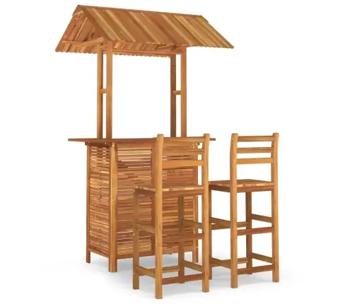 3-Daļīgs Dārza Bāra Mēbeļu Komplekts, Akācijas Masīvkoks Vidaxl