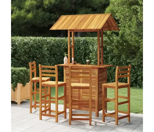 5-Daļīgs Dārza Bāra Mēbeļu Komplekts, Akācijas Masīvkoks Vidaxl