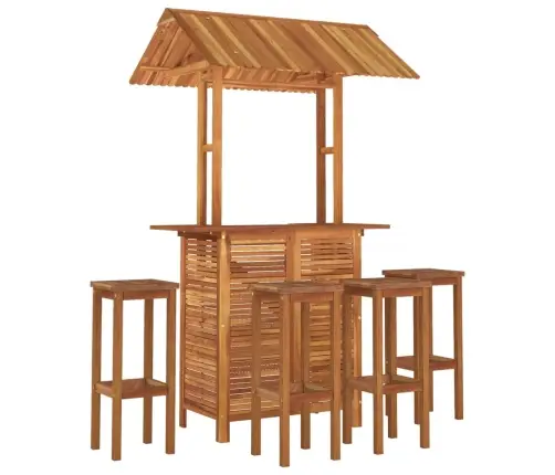 5-Daļīgs Dārza Bāra Mēbeļu Komplekts, Akācijas Masīvkoks Vidaxl