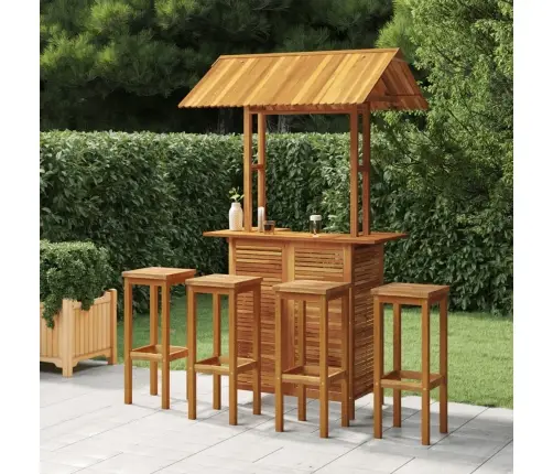 5-Daļīgs Dārza Bāra Mēbeļu Komplekts, Akācijas Masīvkoks Vidaxl