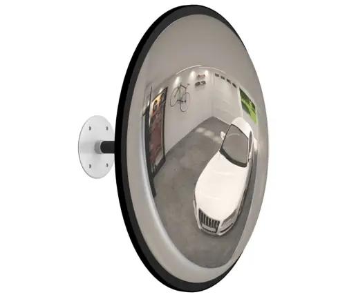 Vidinis Išgaubtas Eismo Veidrodis, Juodas, Ø40 cm Akrilas