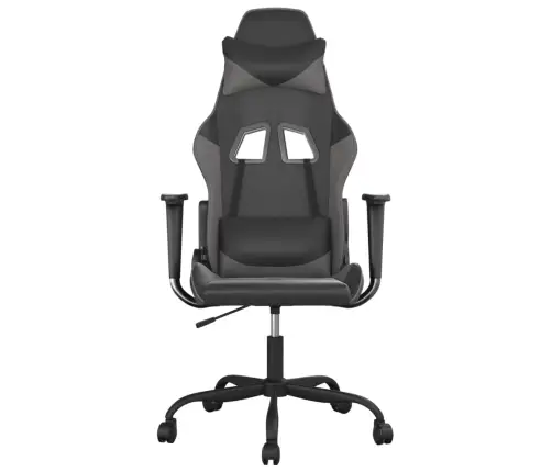 Masāžas Datorspēļu Krēsls, Melna Un Pelēka Mākslīgā Āda Vidaxl