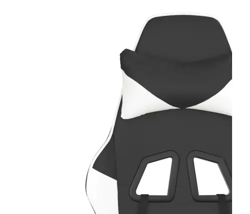 Masažinė Žaidimų Kėdė, Juodos Ir Baltos Spalvos, Dirbtinė Oda