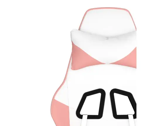 Masāžas Datorspēļu Krēsls, Balta Un Rozā Mākslīgā Āda Vidaxl