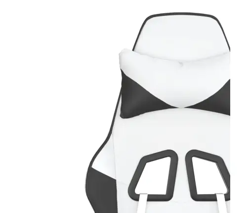 Masažinė Žaidimų Kėdė, Baltos Ir Juodos Spalvos, Dirbtinė Oda