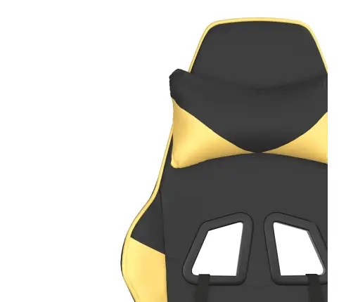 Masažinė Žaidimų Kėdė Su Pakoja, Juoda Ir Auksinė, Dirbtinė Oda Masažinė Žaidimų Kėdė Su Pakoja, Juoda Ir Auksinė, Dirbtinė Oda