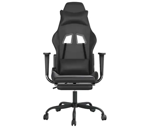 Masāžas Datorspēļu Krēsls Ar Kāju Balstu, Melna Mākslīgā Āda Vidaxl