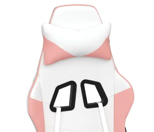 Masāžas Datorkrēsls Ar Kāju Balstu, Balta Un Rozā Mākslīgā Āda Vidaxl