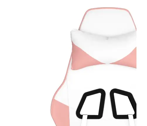 Masāžas Datorkrēsls Ar Kāju Balstu, Balta Un Rozā Mākslīgā Āda Vidaxl